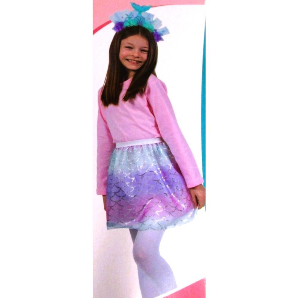 Just Pretending Girl's Mermaid Skirt Dress-up Pink Green Purple Waist 7 inches